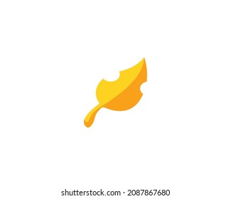 Falling leaf vector isolated icon. Emoji illustration. Falling leaf vector emoticon