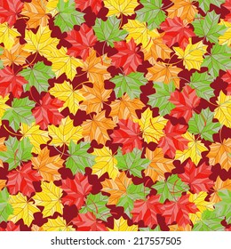 Falling Leaves. Autumn background. Autumn maple leaves. Floral seamless pattern.