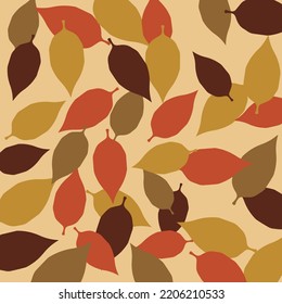Falling leaves flat vector illustration pattern