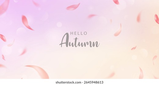 Hojas que caen, hojas que vuelan de los árboles, hermosa Ilustración vectorial.
