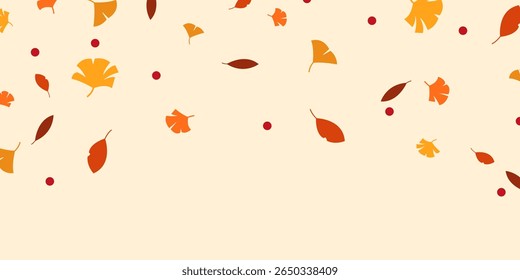Falling leaves, leaves flying from trees, beautiful vector illustration.
