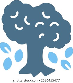 Falling Leaves Glyph Two Colour Icon