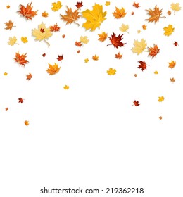 Falling Leaves Isolated On White Background Stock Vector (Royalty Free ...