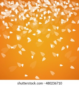 Falling leaves on autumn color vector