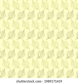 Las hojas que caen delinean un patrón sin fisuras. Fondo ilimitado. La textura inacabable de caída pastel. Hojas verdes desnudas que repiten el diseño de superficie. Fondo de página web.
