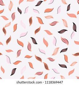 Falling Leaves Seamless Pattern, Seasonal Nature Illustration for Fall Fashion Prints, Textiles, Harvest Festival Home Decor & Thanksgiving Stationery, Repeat Vector Surface Design
