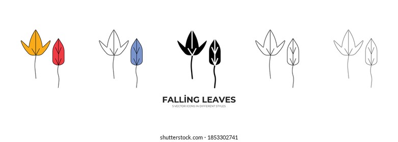 falling leaves vector type icon