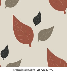 falling leaves warm cozy seamless pattern 