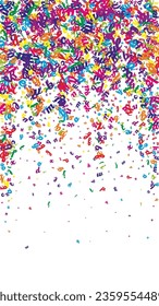 Falling letters of English language. Colorful childish flying characters of Latin alphabet. Foreign languages study concept. Back to school banner on white background.