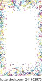Falling letters of English language. Colorful childish flying characters of Latin alphabet. Foreign languages study concept. Back to school banner on white background.