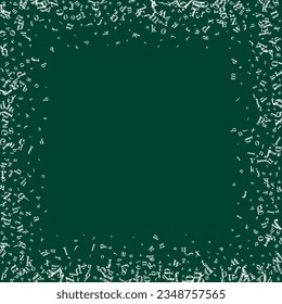 Falling letters of English language. White chalk  characters of Latin alphabet. Foreign languages study concept. Back to school banner on blackboard background.