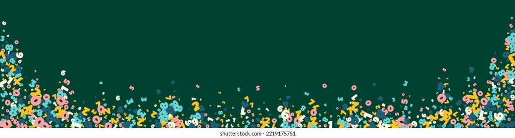 Falling light numbers. Math study concept with flying digits. Original back to school mathematics banner on blackboard background. Falling numbers vector illustration.