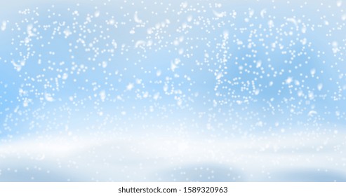 Falling little snow isolated on transparent background. Snow background. Vector illustration.