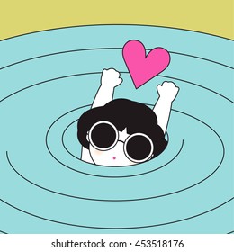 Falling In Love Character illustration