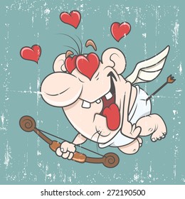 Falling in Love Cupid - Retro Graphic