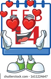 falling in love cute 14th valentine calendar cartoon character design