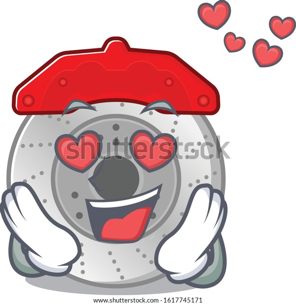 falling\
in love cute car brake cartoon character\
design