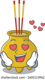 falling in love cute chinese incense cartoon character design