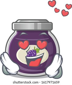 falling in love cute grape jam cartoon character design
