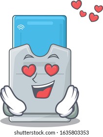 falling in love cute key card cartoon character design
