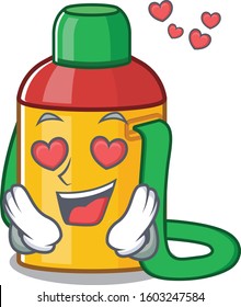 falling In love cute kids water bottle Scroll cartoon mascot design