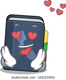 falling in love cute phone book cartoon character design