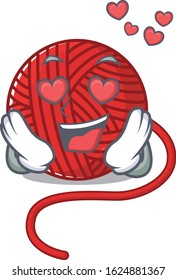 falling in love cute red wool yarn cartoon character design