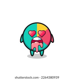 the falling in love expression of a cute chart with heart shaped eyes , cute style design for t shirt, sticker, logo element