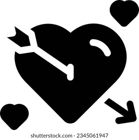 Falling In Love Glyph Icon - Single Icon, Vector