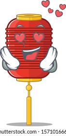 falling In love Happy cute chinese lantern cartoon design