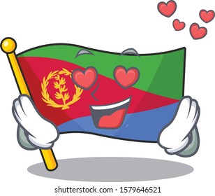 falling In love Happy cute flag eritrea cartoon design
