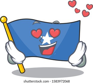 falling In love Happy cute flag somalia cartoon design