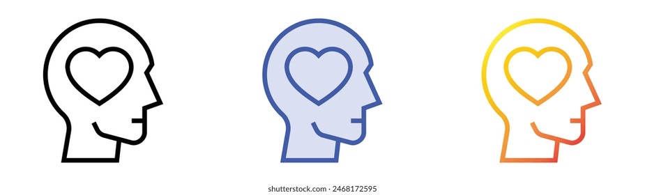 falling in love icon. Linear, Blue Fill and Gradient Style Design Isolated On White Background