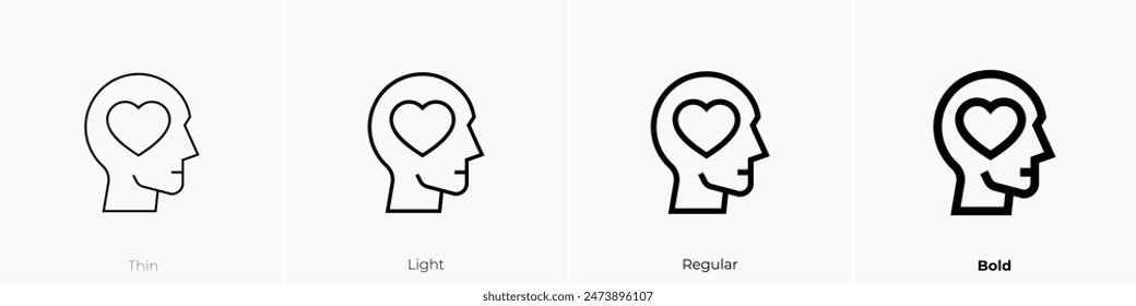 falling in love icon. Thin, Light Regular And Bold style design isolated on white background
