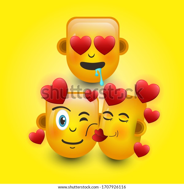 Falling Love Isolated Emojis One Emoji เวกเตอรสตอก ปลอดคาลขสทธ Shutterstock