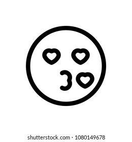 Falling in love isolated on white background, heart shaped eyes emoticon
