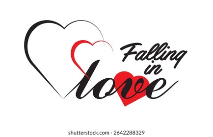 Falling in Love Lettering Vector Design
