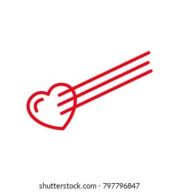 falling Love line effect with Icon. Simple Heart Illustration Line Style Logo Template Design. 