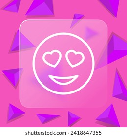 Falling in love line icon. Emoji, communication, chat, correspondence, forum, online, Internet. Glassmorphism style. Vector line icon for business and advertising