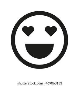 Falling in love smiley vector icon.