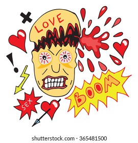 falling in love vector illustration