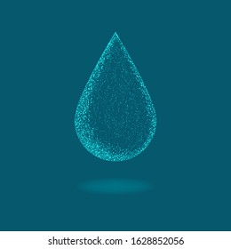
Falling luminous fresh drop of water. Vector illustration