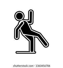 falling man icon. Element of Insurance for mobile concept and web apps icon. Glyph, flat icon for website design and development, app development