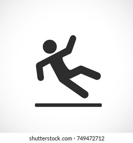 Falling man vector pictogram on white background