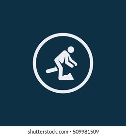 Falling man vector symbol.Warning sign, caution wet floor.
