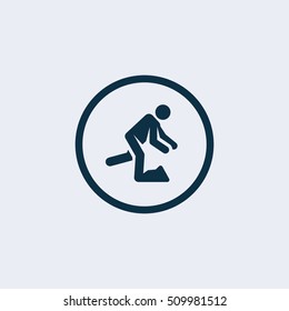 Falling man vector symbol.Warning sign, caution wet floor.