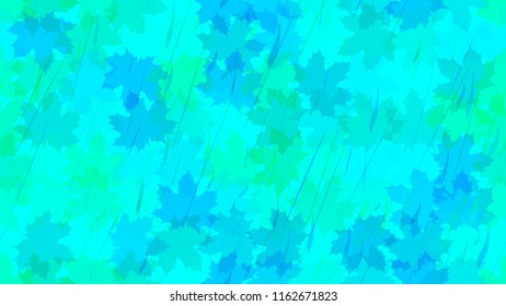 Falling maple leaves, raindrops. Autumn background. The idea of design of tiles, wallpaper, packaging, textiles, background.