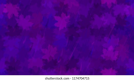 Falling maple leaves, raindrops. Autumn background. The idea of design of tiles, wallpaper, packaging, textiles, background.