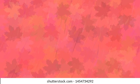 Falling maple leaves, raindrops. Autumn background. The idea of design of tiles, wallpaper, packaging, textiles, background.
