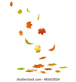 Falling Maple Leaves Vector Stock Vector (Royalty Free) 485653024 ...